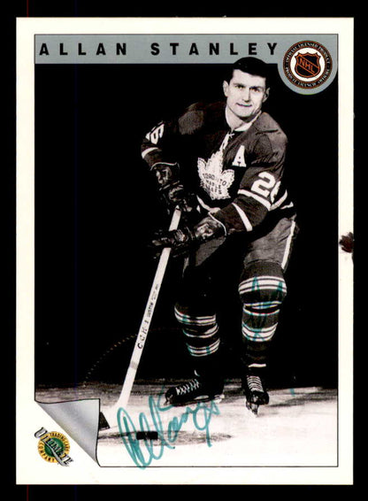 1992 Ultimate #044 Allan Stanley Maple Leafs Signed Autographed 558062