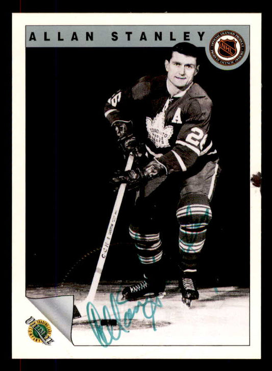 1992 Ultimate #044 Allan Stanley Maple Leafs Signed Autographed 558062