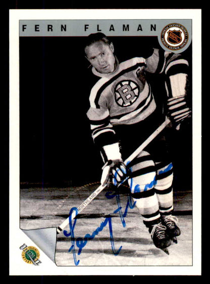 1992 Ultimate #048 Fern Flaman Bruins Signed Autographed 558066