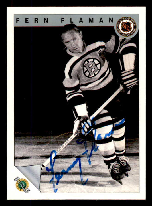 1992 Ultimate #048 Fern Flaman Bruins Signed Autographed 558066