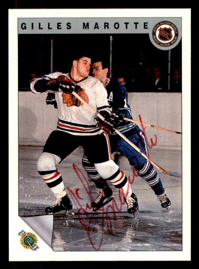 1992 Ultimate #059 Gilles Marotte Black Hawks Signed Autographed 558074
