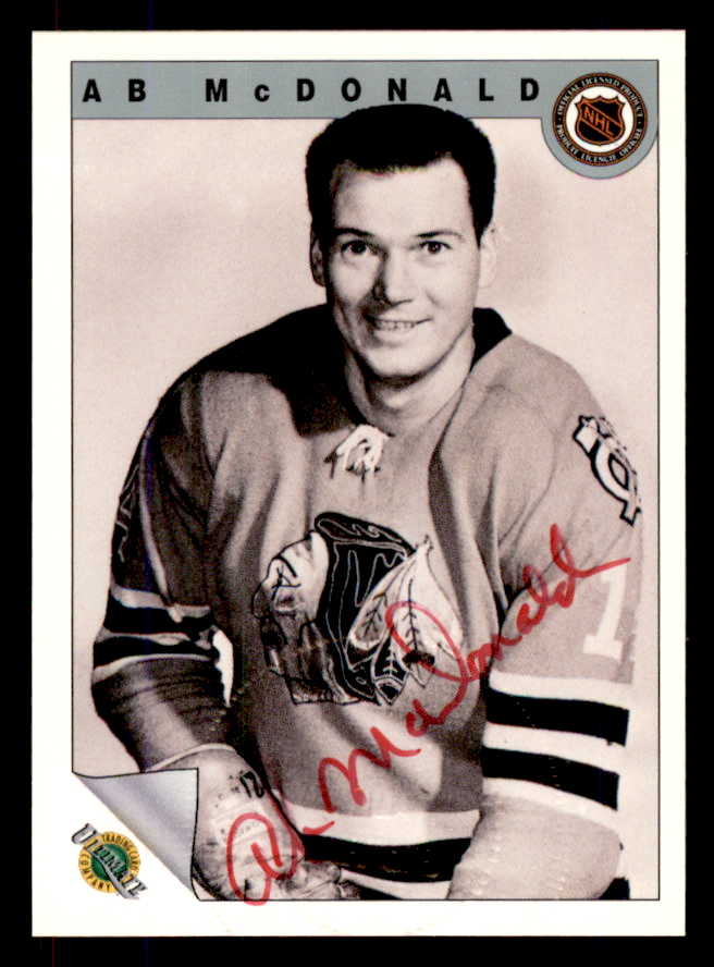 1992 Ultimate #060 Ab McDonald Black Hawks Signed Autographed 558075