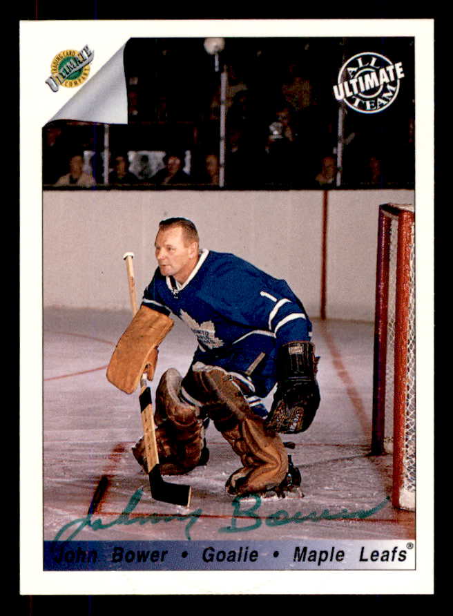 1992 Ultimate #080 Johnny Bower Maple Leafs Signed Autographed 558088