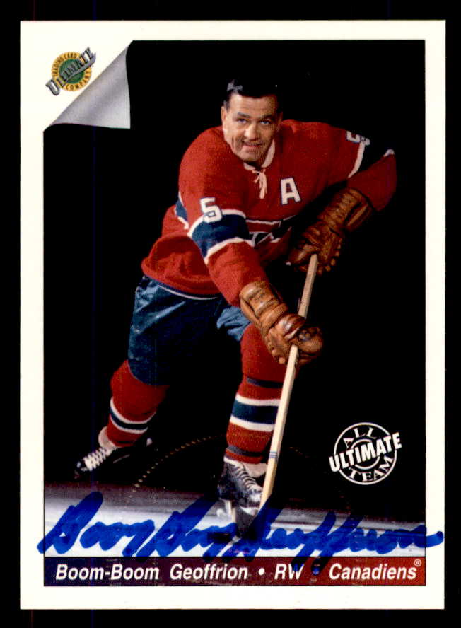 1992 Ultimate #083 Boom Boom Geoffrion Canadiens Signed Autographed 558089
