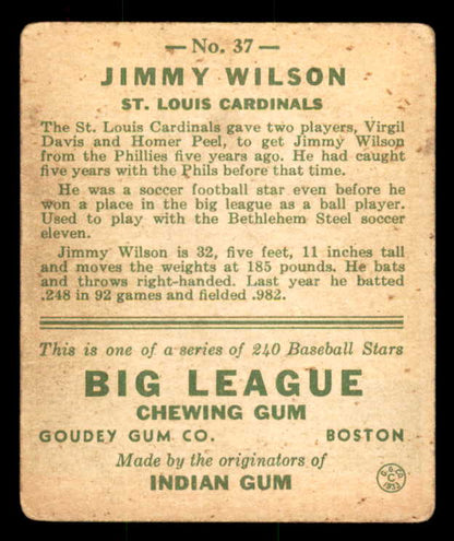1933 Goudey #037 Jimmy Wilson Cardinals GD-VG 558410