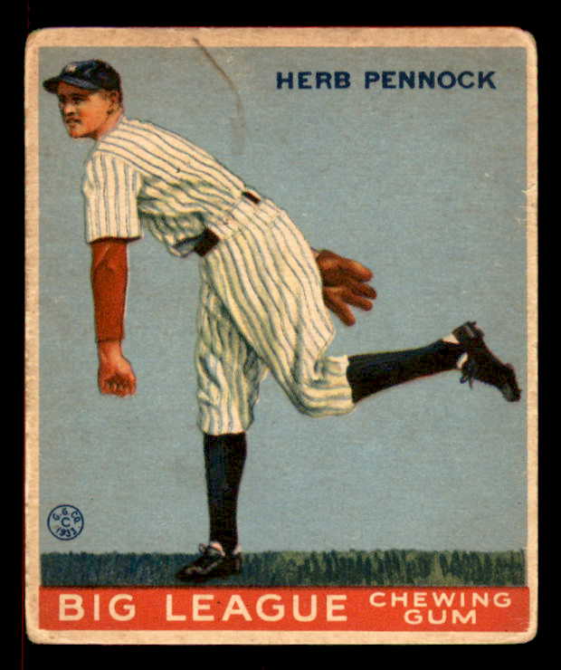 1933 Goudey #138 Herb Pennock Yankees GD-VG/VG stain 558458