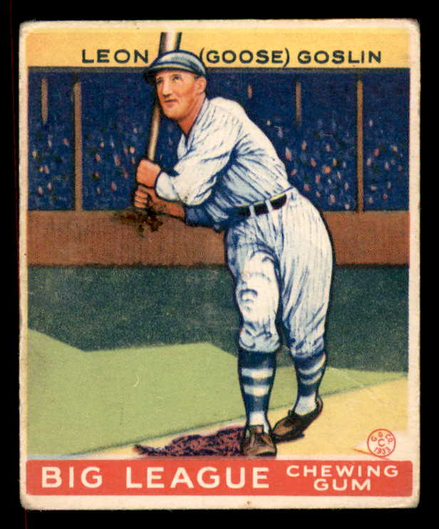 1933 Goudey #168 Goose Goslin Senators GD-VG/VG crease 558477