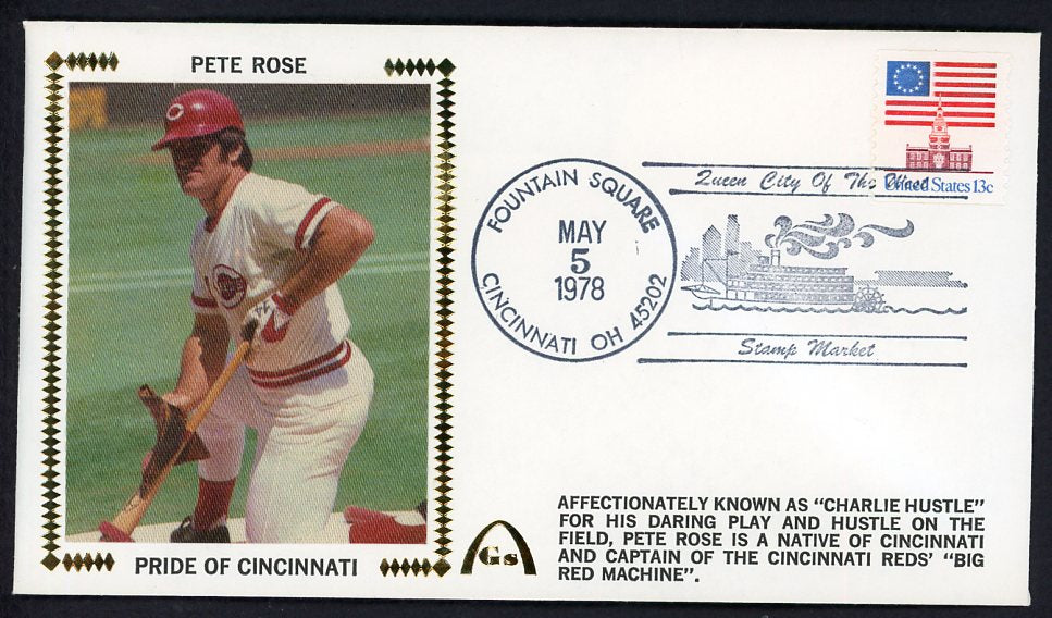1978 First Day Cover Pete Rose Reds Pride Of Cincinnati 558525