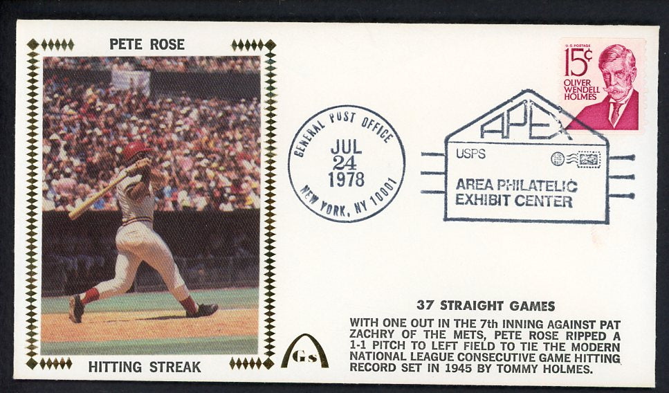 1978 First Day Cover Pete Rose Reds 37 Games Straight 558527