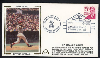 1978 First Day Cover Pete Rose Reds 37 Games Straight 558527