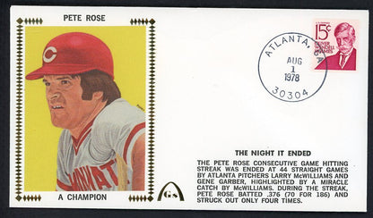 1978 First Day Cover Pete Rose Reds End Of Streak 558530