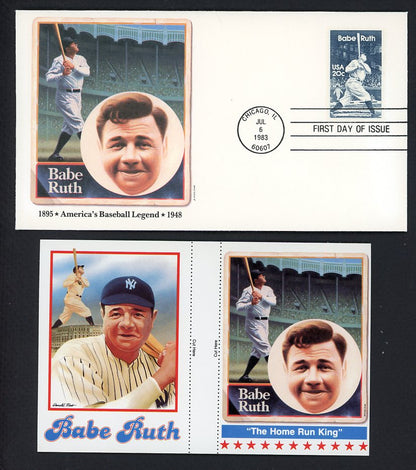 1983 First Day Cover Babe Ruth Baseball Legend Fleetwood 558546