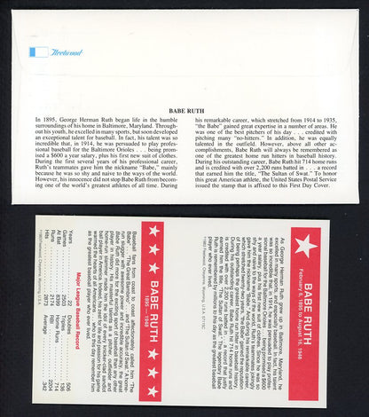 1983 First Day Cover Babe Ruth Baseball Legend Fleetwood 558546