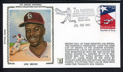 1986 First Day Cover Lou Brock Cardinals National Convention 558548