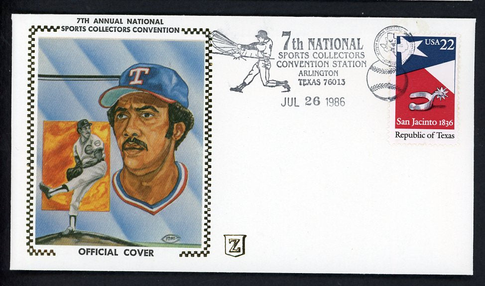1986 First Day Cover Fergie Jenkins Rangers National Convention 558552