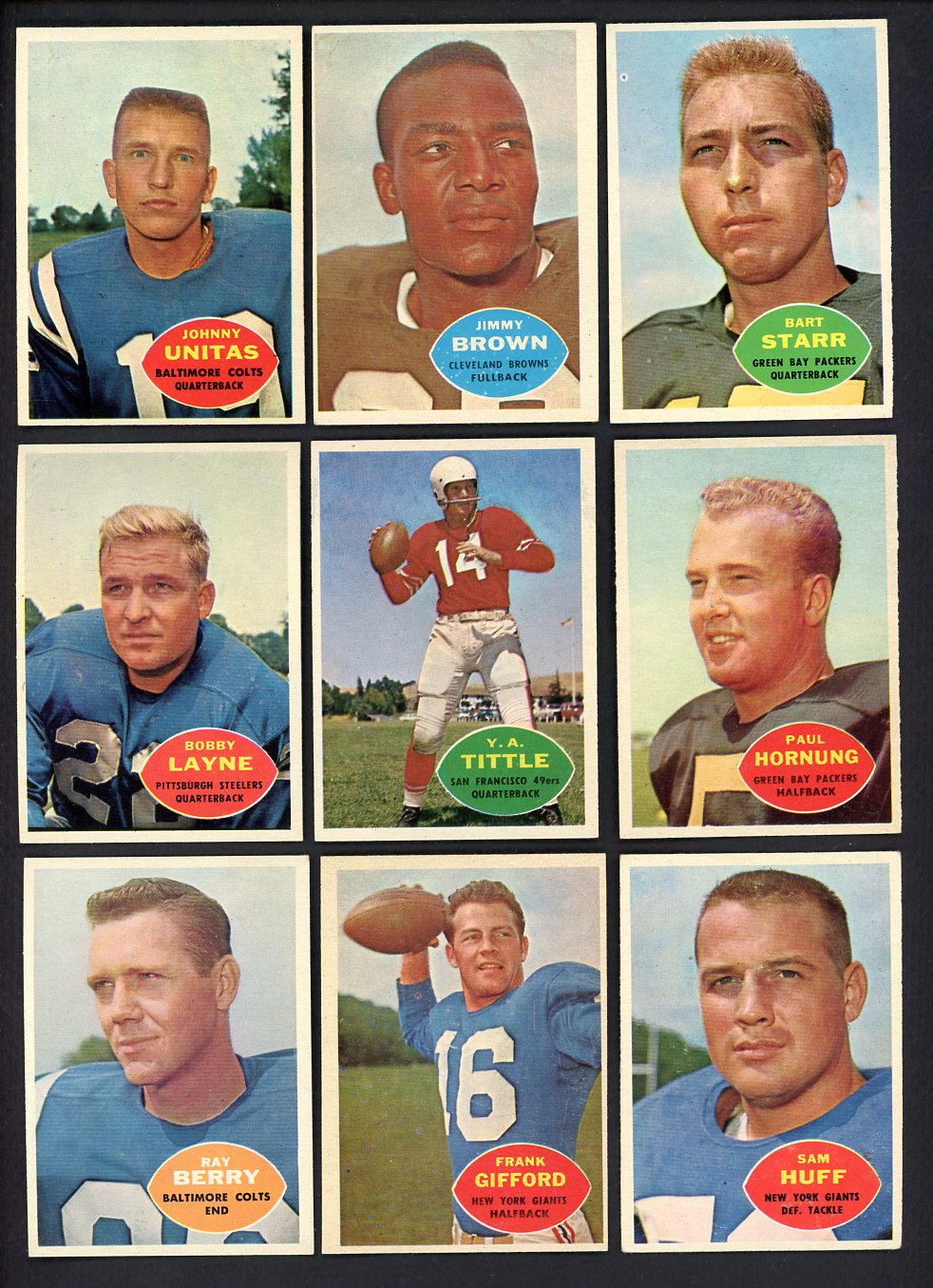 1960 Topps Football Complete Set EX-MT Brown Unitas Starr 558563