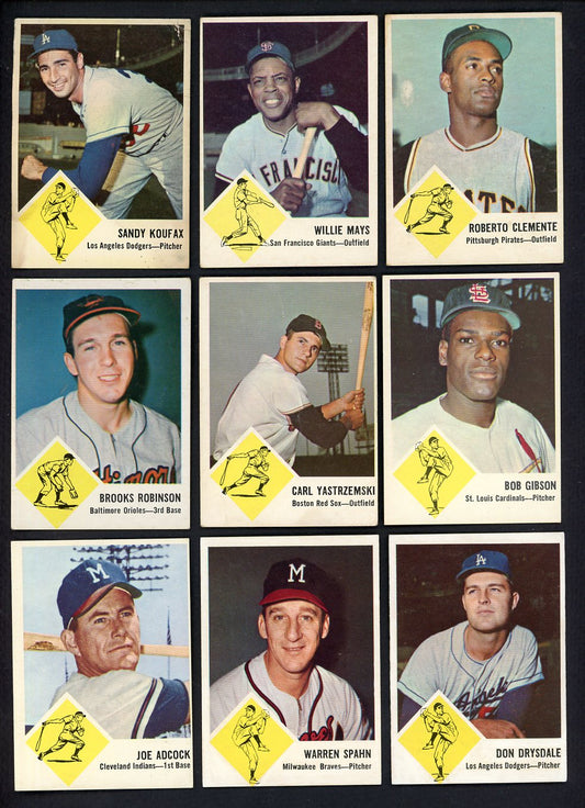 1963 Fleer Baseball Complete Set VG-EX Clemente Mays Koufax 558564