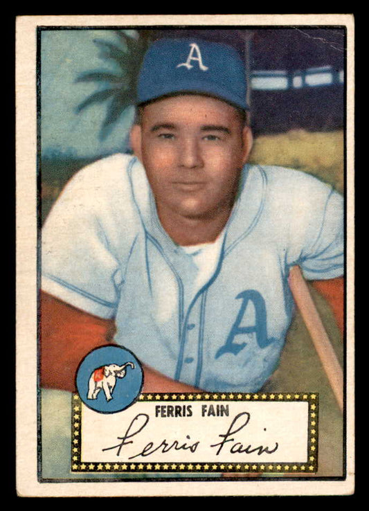 1952 Topps Baseball #021 Ferris Fain A's VG-EX Black 558605