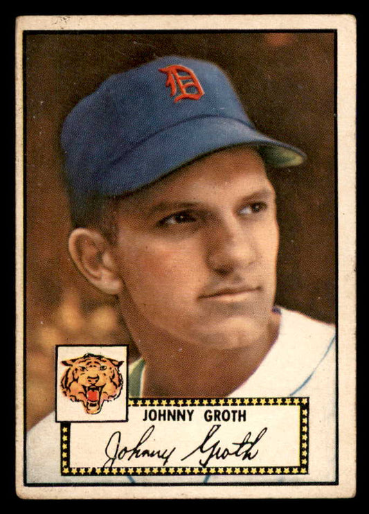 1952 Topps Baseball #025 Johnny Groth Tigers VG Black 558609