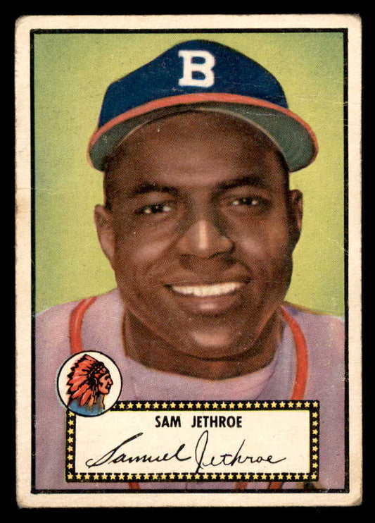 1952 Topps Baseball #027 Sam Jethroe Braves GD-VG Black 558610