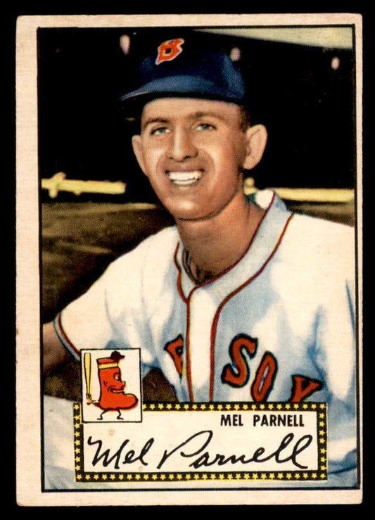 1952 Topps Baseball #030 Mel Parnell Red Sox VG-EX Red 558615