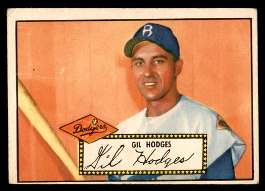 1952 Topps Baseball #036 Gil Hodges Dodgers GD-VG Red 558624