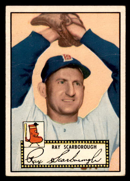 1952 Topps Baseball #043 Ray Scarborough Red Sox VG Black 558631