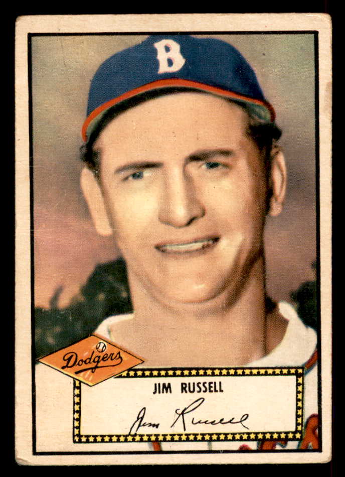 1952 Topps Baseball #051 Jim Russell Dodgers GD-VG Red 558644