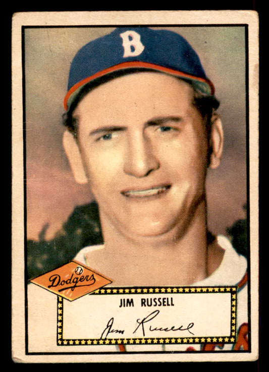 1952 Topps Baseball #051 Jim Russell Dodgers GD-VG Red 558644