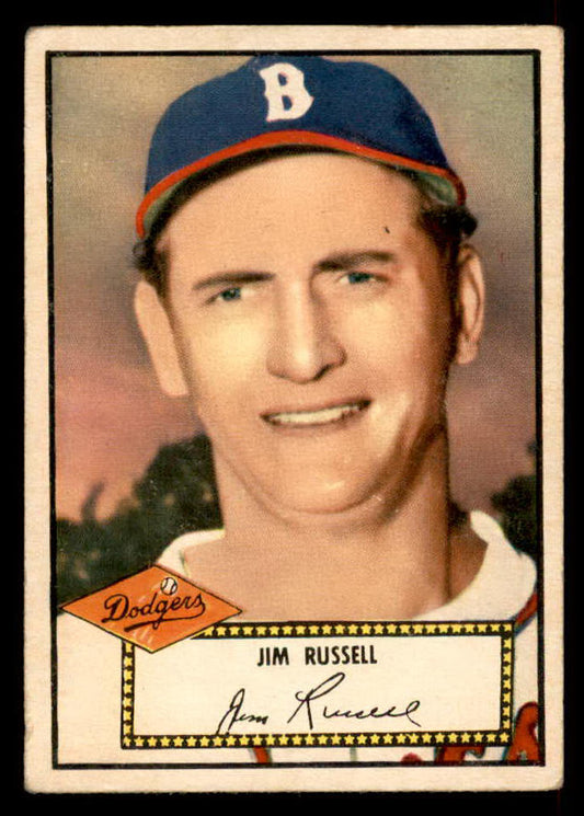 1952 Topps Baseball #051 Jim Russell Dodgers VG-EX Red 558645