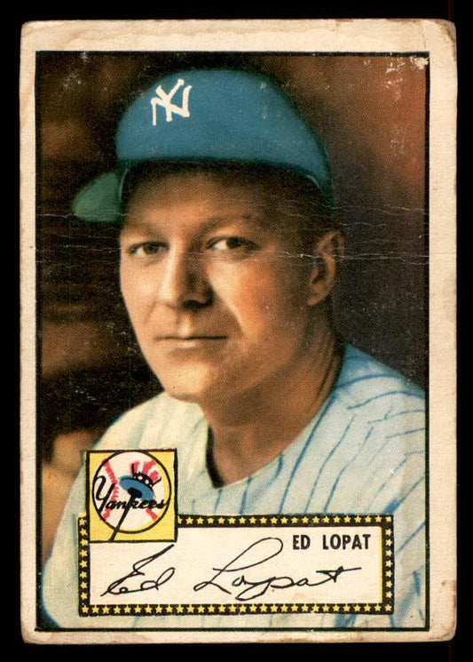 1952 Topps Baseball #057 Eddie Lopat Yankees Good Red 558649