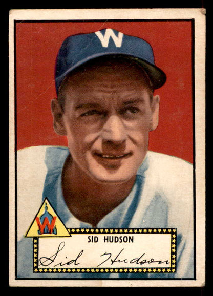 1952 Topps Baseball #060 Sid Hudson Senators GD-VG Black 558651