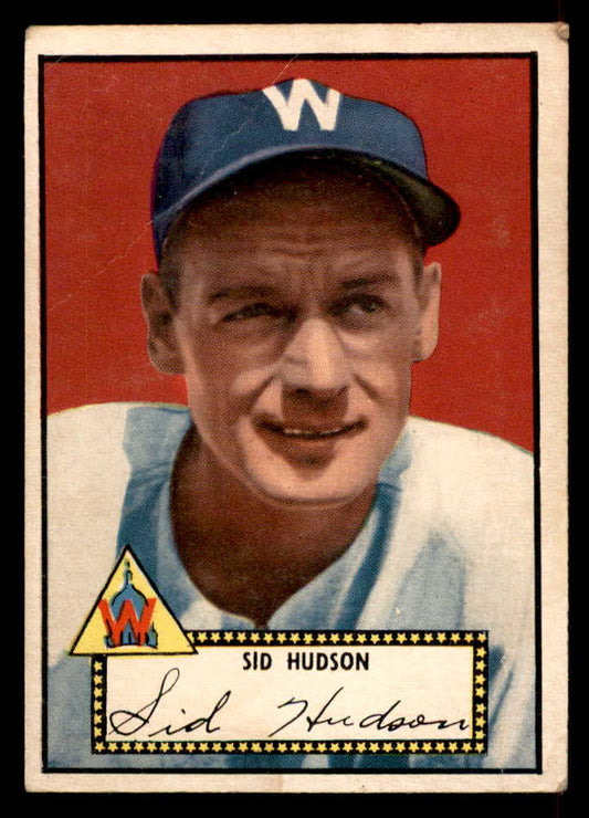 1952 Topps Baseball #060 Sid Hudson Senators GD-VG Black 558651