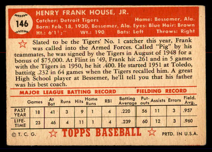 1952 Topps Baseball #146 Frank House Tigers GD-VG 558746