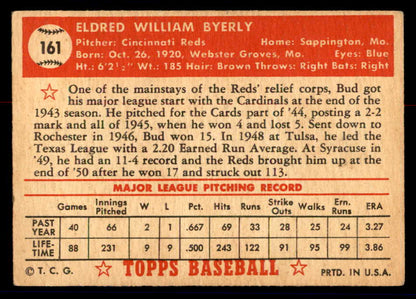 1952 Topps Baseball #161 Bud Byerly Reds GD-VG 558756