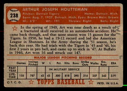 1952 Topps Baseball #238 Art Houtteman Tigers VG-EX 558838