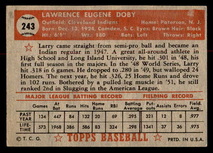 1952 Topps Baseball #243 Larry Doby Indians Good creasing 558845