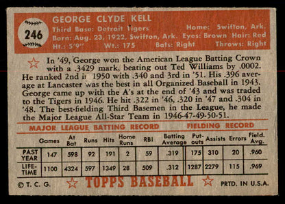 1952 Topps Baseball #246 George Kell Tigers GD-VG 558848