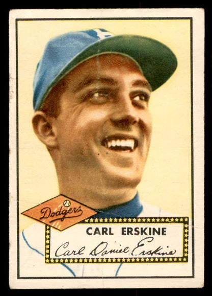 1952 Topps Baseball #250 Carl Erskine Dodgers Good 558853