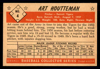 1953 Bowman Color Baseball #004 Art Houtteman Tigers EX-MT 558877