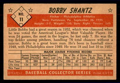 1953 Bowman Color Baseball #011 Bobby Shantz A's EX-MT 558883