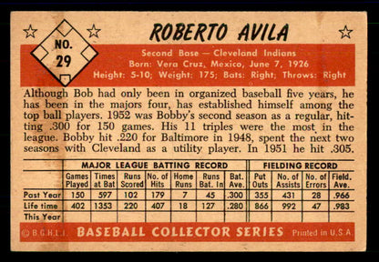 1953 Bowman Color Baseball #029 Bobby Avila Indians VG-EX 558900