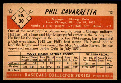 1953 Bowman Color Baseball #030 Phil Cavarretta Cubs EX-MT 558901