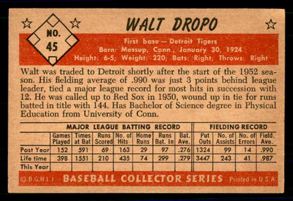 1953 Bowman Color Baseball #045 Walt Dropo Tigers EX-MT 558913