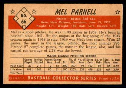 1953 Bowman Color Baseball #066 Mel Parnell Red Sox VG-EX 558924
