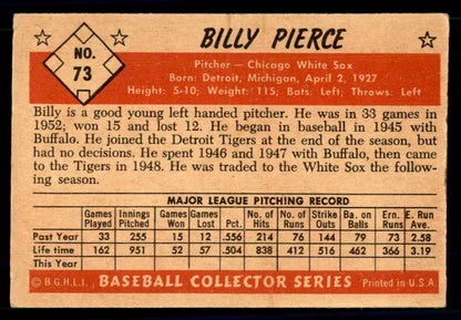 1953 Bowman Color Baseball #073 Billy Pierce White Sox VG-EX 558933