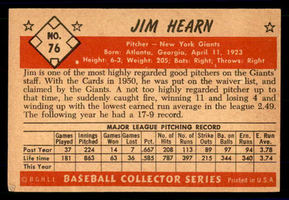 1953 Bowman Color Baseball #076 Jim Hearn Giants EX 558938