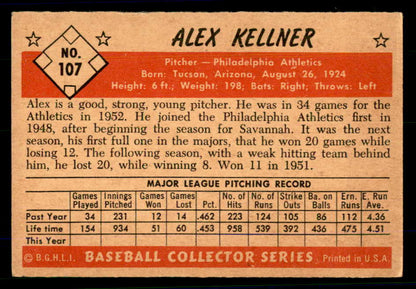 1953 Bowman Color Baseball #107 Alex Kellner A's EX 558966