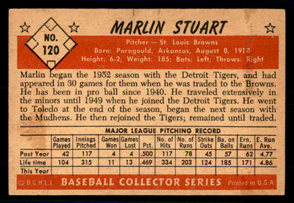 1953 Bowman Color Baseball #120 Marlin Stuart Browns EX-MT 558977