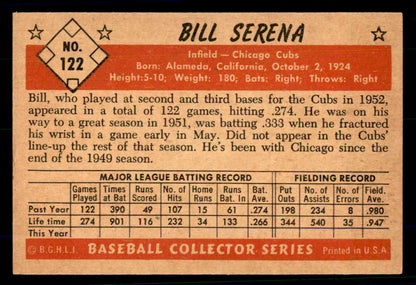 1953 Bowman Color Baseball #122 Bill Serena Cubs EX-MT 558978